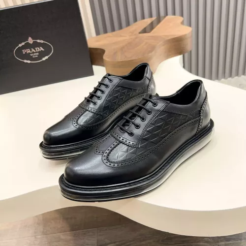Prada Leather Shoes For Men #1373440 $155.00 USD, Wholesale Replica Prada Leather Shoes