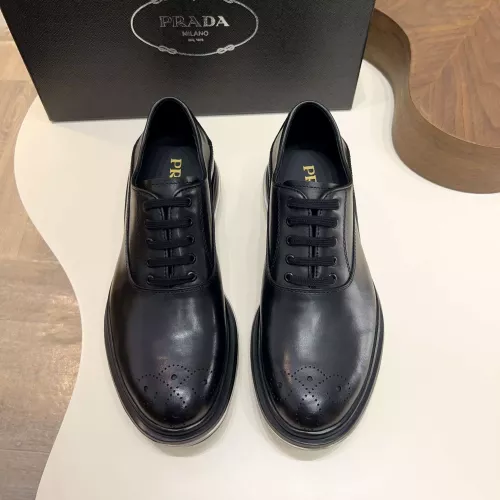 Replica Prada Leather Shoes For Men #1373443 $155.00 USD for Wholesale