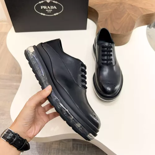 Replica Prada Leather Shoes For Men #1373443 $155.00 USD for Wholesale
