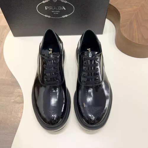Replica Prada Leather Shoes For Men #1373444 $155.00 USD for Wholesale