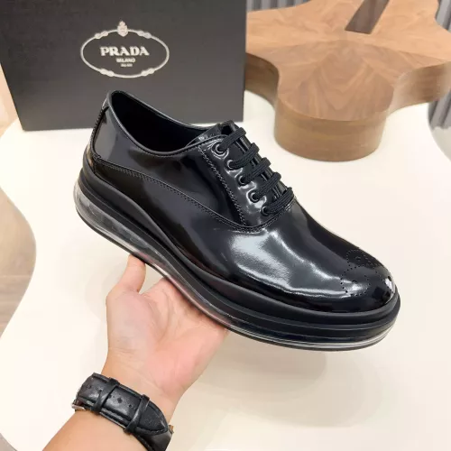 Replica Prada Leather Shoes For Men #1373444 $155.00 USD for Wholesale