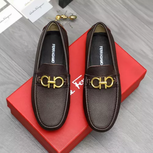 Replica Salvatore Ferragamo Leather Shoes For Men #1373499 $82.00 USD for Wholesale