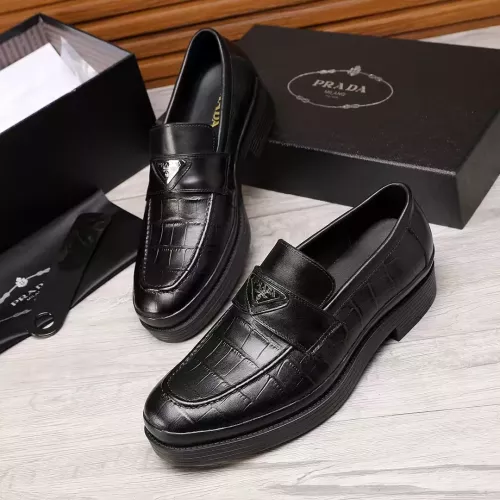 Replica Prada Leather Shoes For Men #1373520 $102.00 USD for Wholesale