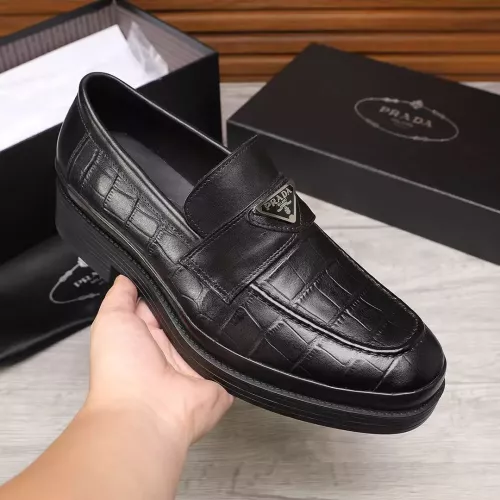 Replica Prada Leather Shoes For Men #1373520 $102.00 USD for Wholesale