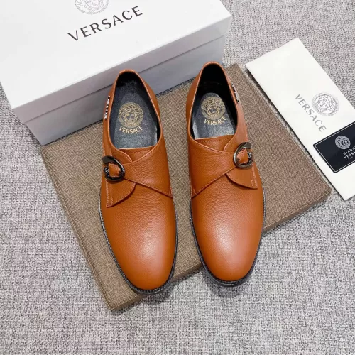 Replica Versace Leather Shoes For Men #1373557 $82.00 USD for Wholesale