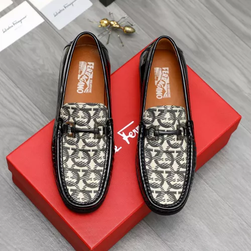 Replica Salvatore Ferragamo Leather Shoes For Men #1373656 $80.00 USD for Wholesale
