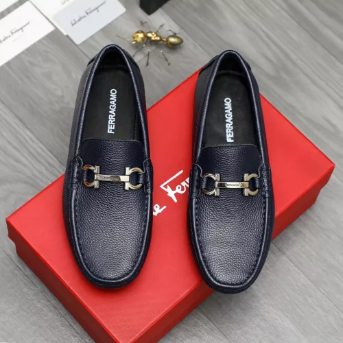 Replica Salvatore Ferragamo Leather Shoes For Men #1373657 $82.00 USD for Wholesale