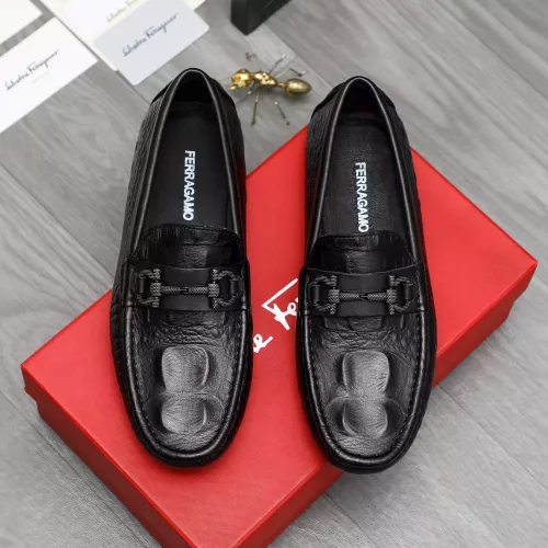Replica Salvatore Ferragamo Leather Shoes For Men #1373661 $82.00 USD for Wholesale