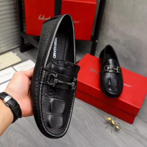 Replica Salvatore Ferragamo Leather Shoes For Men #1373661 $82.00 USD for Wholesale
