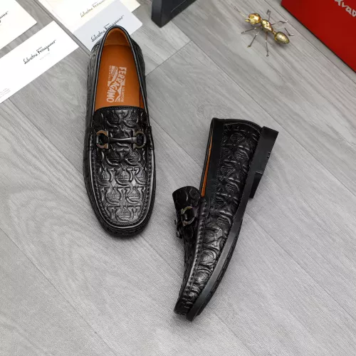 Replica Salvatore Ferragamo Leather Shoes For Men #1373663 $80.00 USD for Wholesale