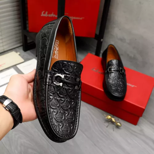 Replica Salvatore Ferragamo Leather Shoes For Men #1373663 $80.00 USD for Wholesale