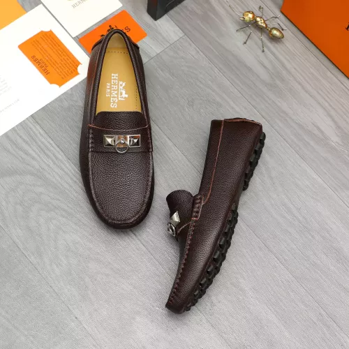 Replica Hermes Leather Shoes For Men #1373667 $82.00 USD for Wholesale