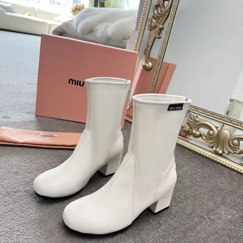 Replica MIU MIU Boots For Women #1374297 $100.00 USD for Wholesale