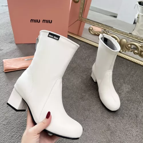 Replica MIU MIU Boots For Women #1374297 $100.00 USD for Wholesale