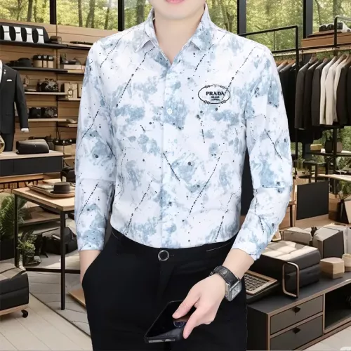 Prada Shirts Long Sleeved For Men #1374898 $56.00 USD, Wholesale Replica Prada Shirts