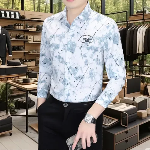 Replica Prada Shirts Long Sleeved For Men #1374898 $56.00 USD for Wholesale