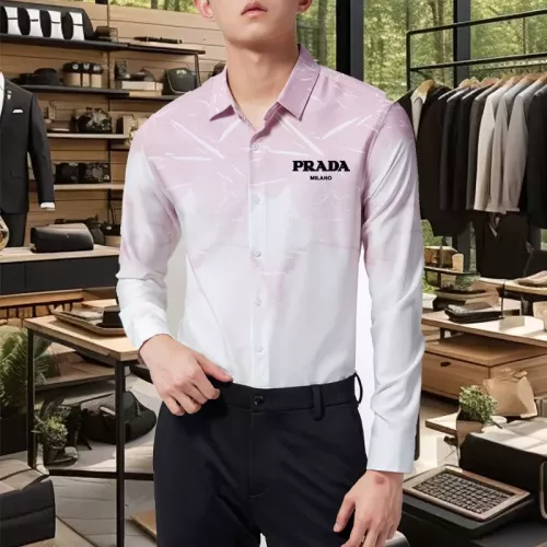 Prada Shirts Long Sleeved For Men #1374899 $56.00 USD, Wholesale Replica Prada Shirts