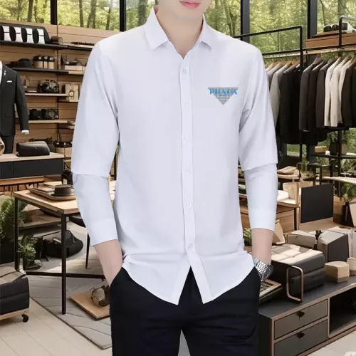 Prada Shirts Long Sleeved For Men #1374904 $56.00 USD, Wholesale Replica Prada Shirts