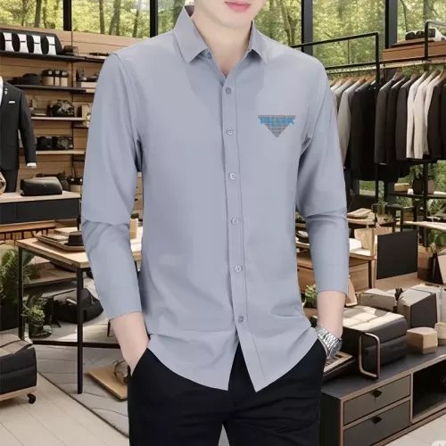 Prada Shirts Long Sleeved For Men #1374905 $56.00 USD, Wholesale Replica Prada Shirts