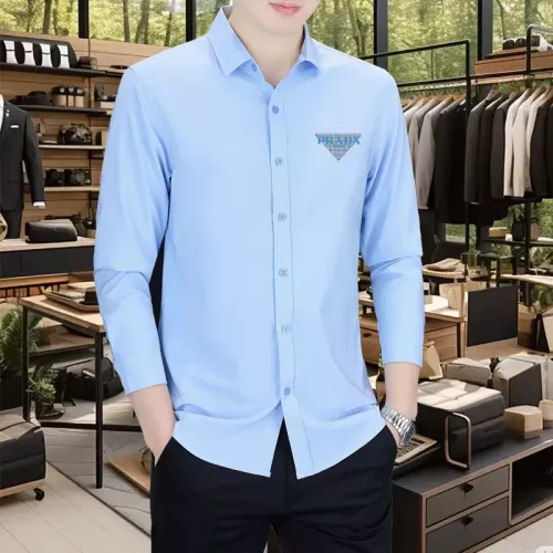 Prada Shirts Long Sleeved For Men #1374906 $56.00 USD, Wholesale Replica Prada Shirts