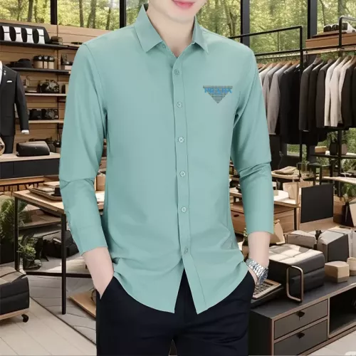 Prada Shirts Long Sleeved For Men #1374907 $56.00 USD, Wholesale Replica Prada Shirts