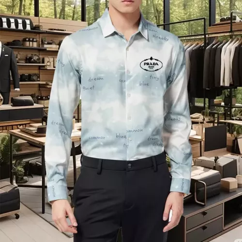 Replica Prada Shirts Long Sleeved For Men #1374908 $56.00 USD for Wholesale
