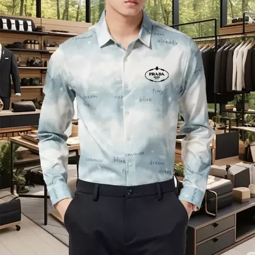 Replica Prada Shirts Long Sleeved For Men #1374908 $56.00 USD for Wholesale