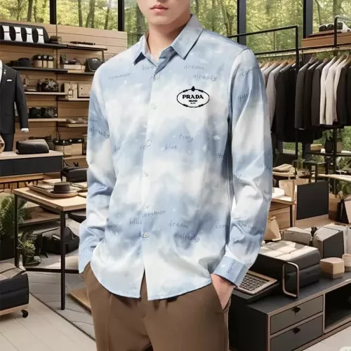 Prada Shirts Long Sleeved For Men #1374909 $56.00 USD, Wholesale Replica Prada Shirts