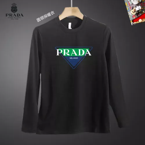 Prada T-Shirts Long Sleeved For Men #1375584 $40.00 USD, Wholesale Replica Prada T-Shirts