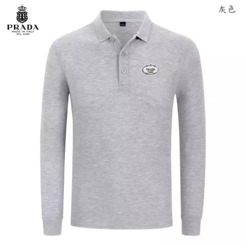 Prada T-Shirts Long Sleeved For Men #1376065 $40.00 USD, Wholesale Replica Prada T-Shirts