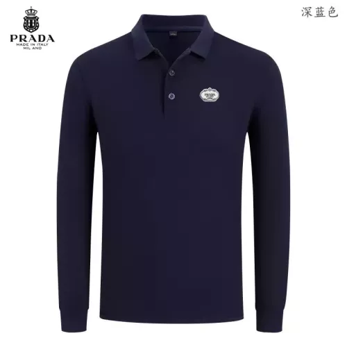 Prada T-Shirts Long Sleeved For Men #1376068 $40.00 USD, Wholesale Replica Prada T-Shirts