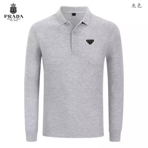 Prada T-Shirts Long Sleeved For Men #1376087 $40.00 USD, Wholesale Replica Prada T-Shirts