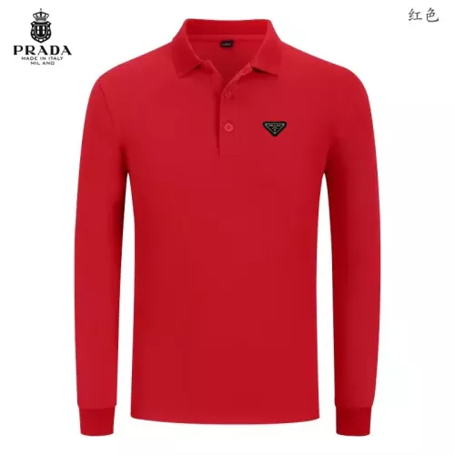 Prada T-Shirts Long Sleeved For Men #1376088 $40.00 USD, Wholesale Replica Prada T-Shirts