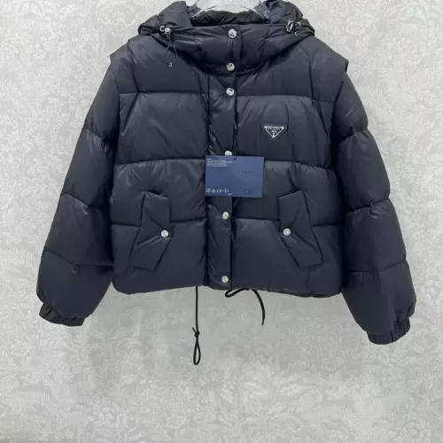 Prada Down Feather Coat Long Sleeved For Women #1376685 $170.00 USD, Wholesale Replica Prada Down Feather Coat