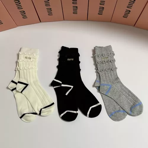 MIU MIU Socks #1377799 $32.00 USD, Wholesale Replica MIU MIU Socks