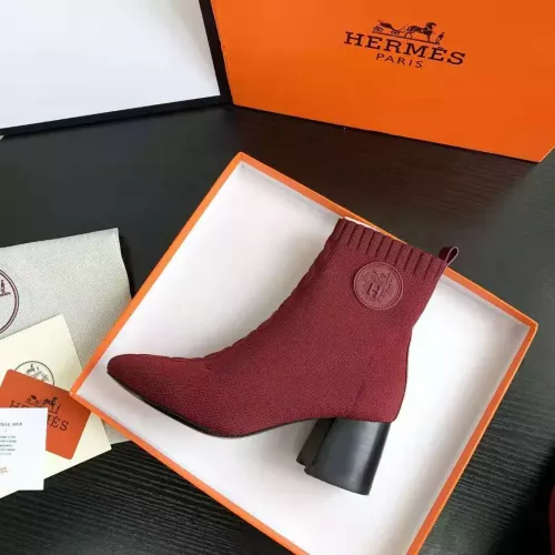 Replica Hermes Boots For Women #1377870 $92.00 USD for Wholesale