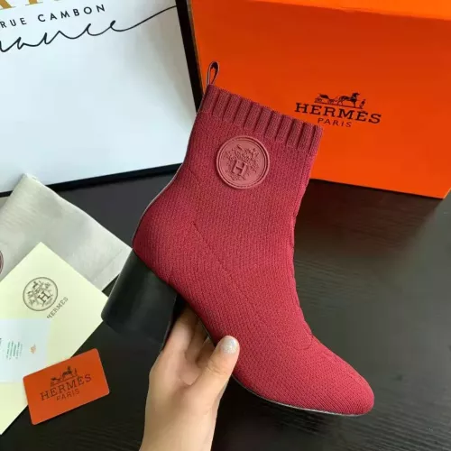 Replica Hermes Boots For Women #1377870 $92.00 USD for Wholesale