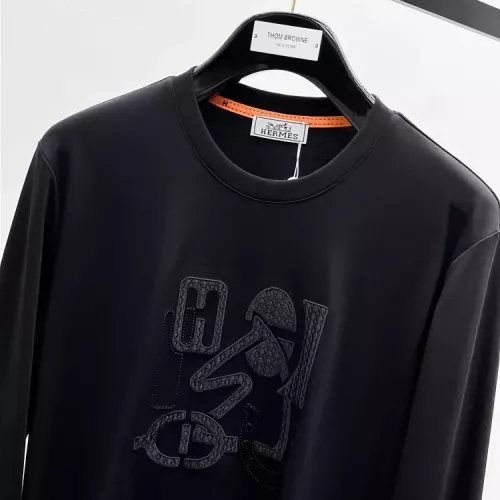 Replica Hermes T-Shirts Long Sleeved For Men #1378429 $82.00 USD for Wholesale