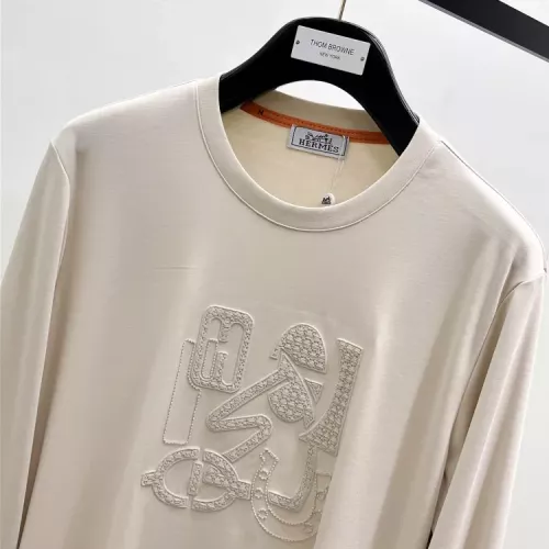 Replica Hermes T-Shirts Long Sleeved For Men #1378431 $82.00 USD for Wholesale