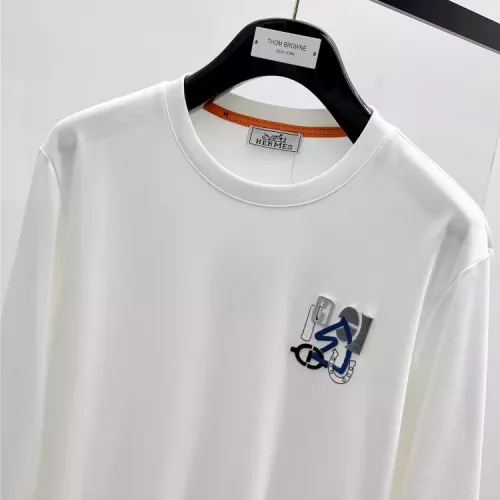 Replica Hermes T-Shirts Long Sleeved For Men #1378436 $82.00 USD for Wholesale