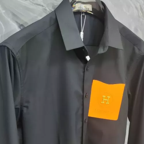 Replica Hermes Shirts Long Sleeved For Men #1378515 $76.00 USD for Wholesale
