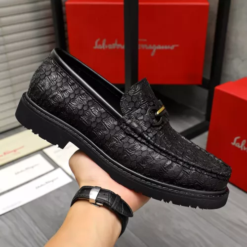 Replica Salvatore Ferragamo Leather Shoes For Men #1380547 $98.00 USD for Wholesale
