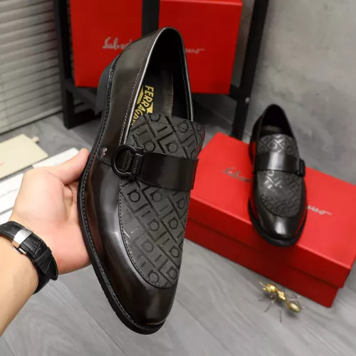 Replica Salvatore Ferragamo Leather Shoes For Men #1380559 $88.00 USD for Wholesale
