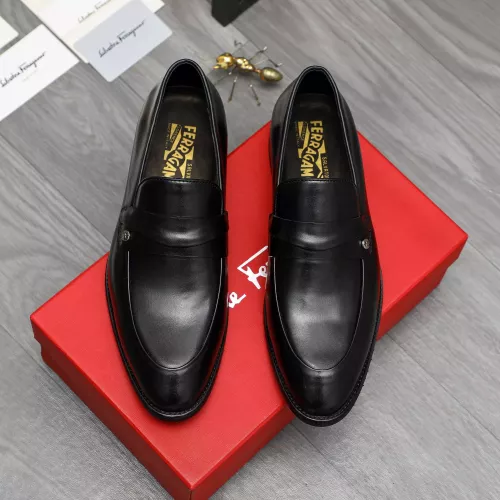 Replica Salvatore Ferragamo Leather Shoes For Men #1380563 $88.00 USD for Wholesale