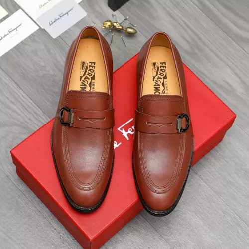 Replica Salvatore Ferragamo Leather Shoes For Men #1380564 $88.00 USD for Wholesale