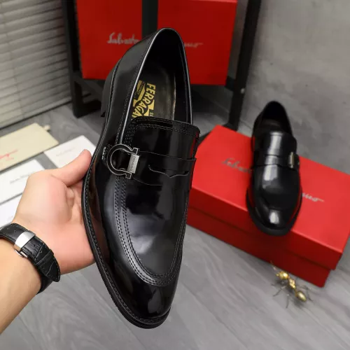 Replica Salvatore Ferragamo Leather Shoes For Men #1380566 $88.00 USD for Wholesale