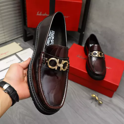 Replica Salvatore Ferragamo Leather Shoes For Men #1380568 $96.00 USD for Wholesale