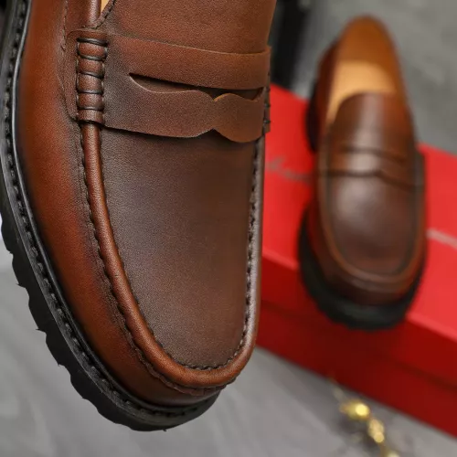 Replica Salvatore Ferragamo Leather Shoes For Men #1380640 $85.00 USD for Wholesale