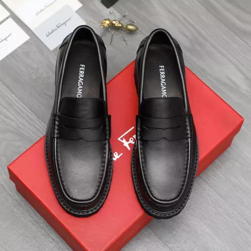 Replica Salvatore Ferragamo Leather Shoes For Men #1380649 $85.00 USD for Wholesale