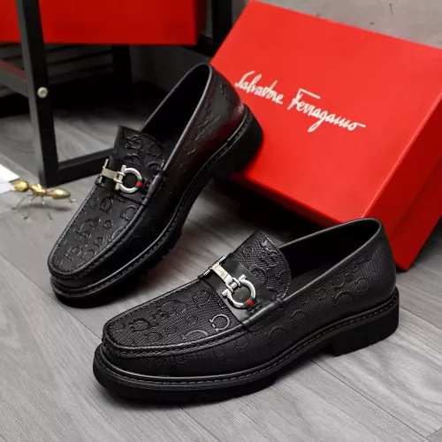 Replica Salvatore Ferragamo Leather Shoes For Men #1380668 $96.00 USD for Wholesale